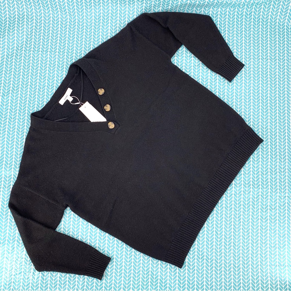 Adyson Parker NWT Black Button V-Neck Sweater, 2X